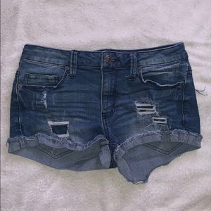 Ripped denim shorts